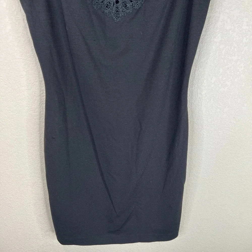 Ted Baker‎ Violina Mini Dress Size Large Black Lace Trim Jersey Sleeveless Party